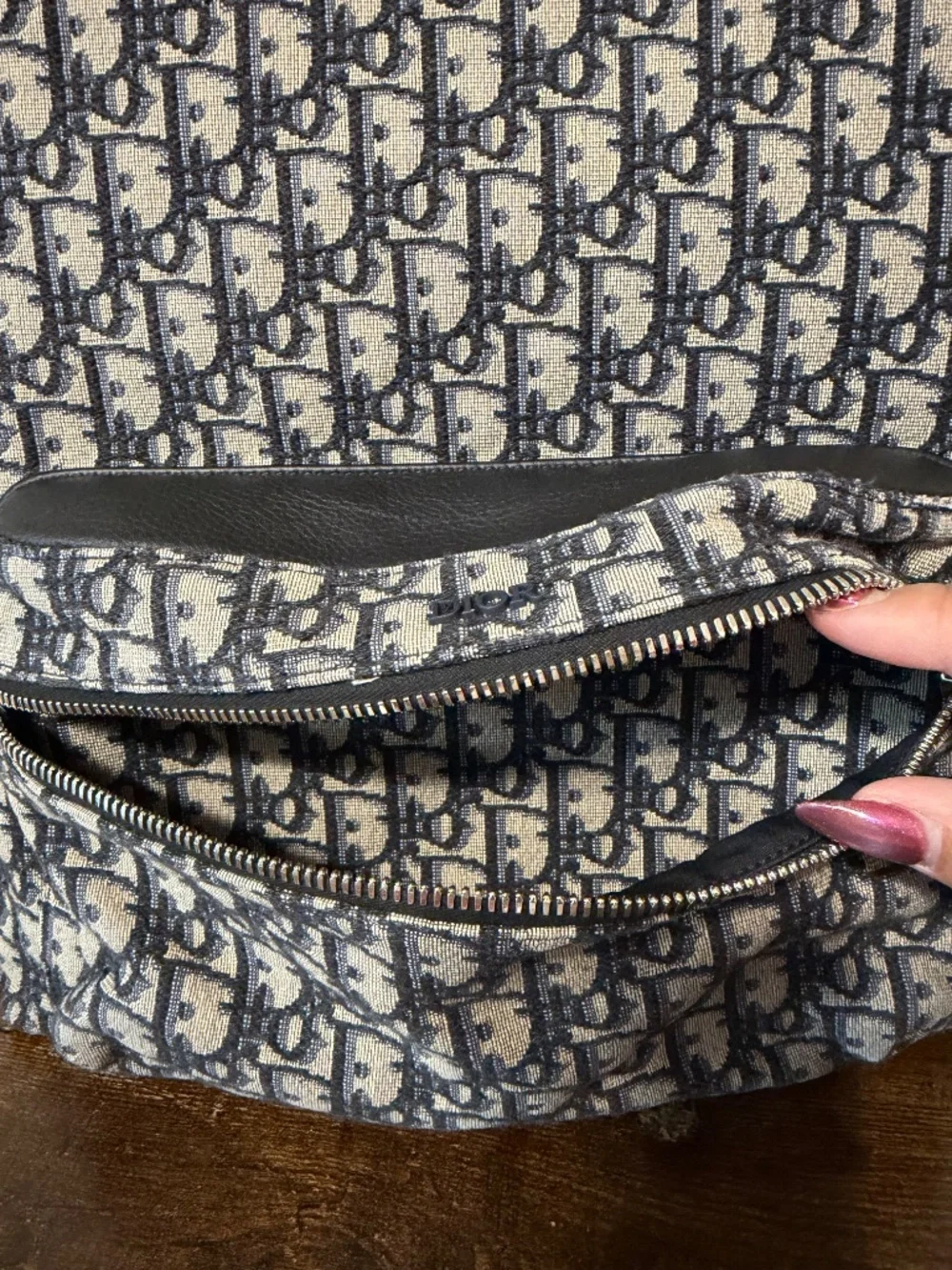 Dior Rider Backpack in Blue Oblique Canvas (MSRP $2900)